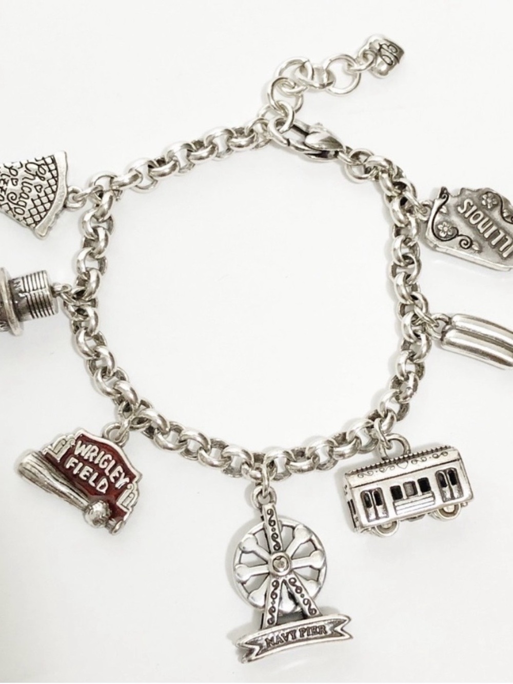 Brighton Illinois Chicago Charm Bracelet Collectible